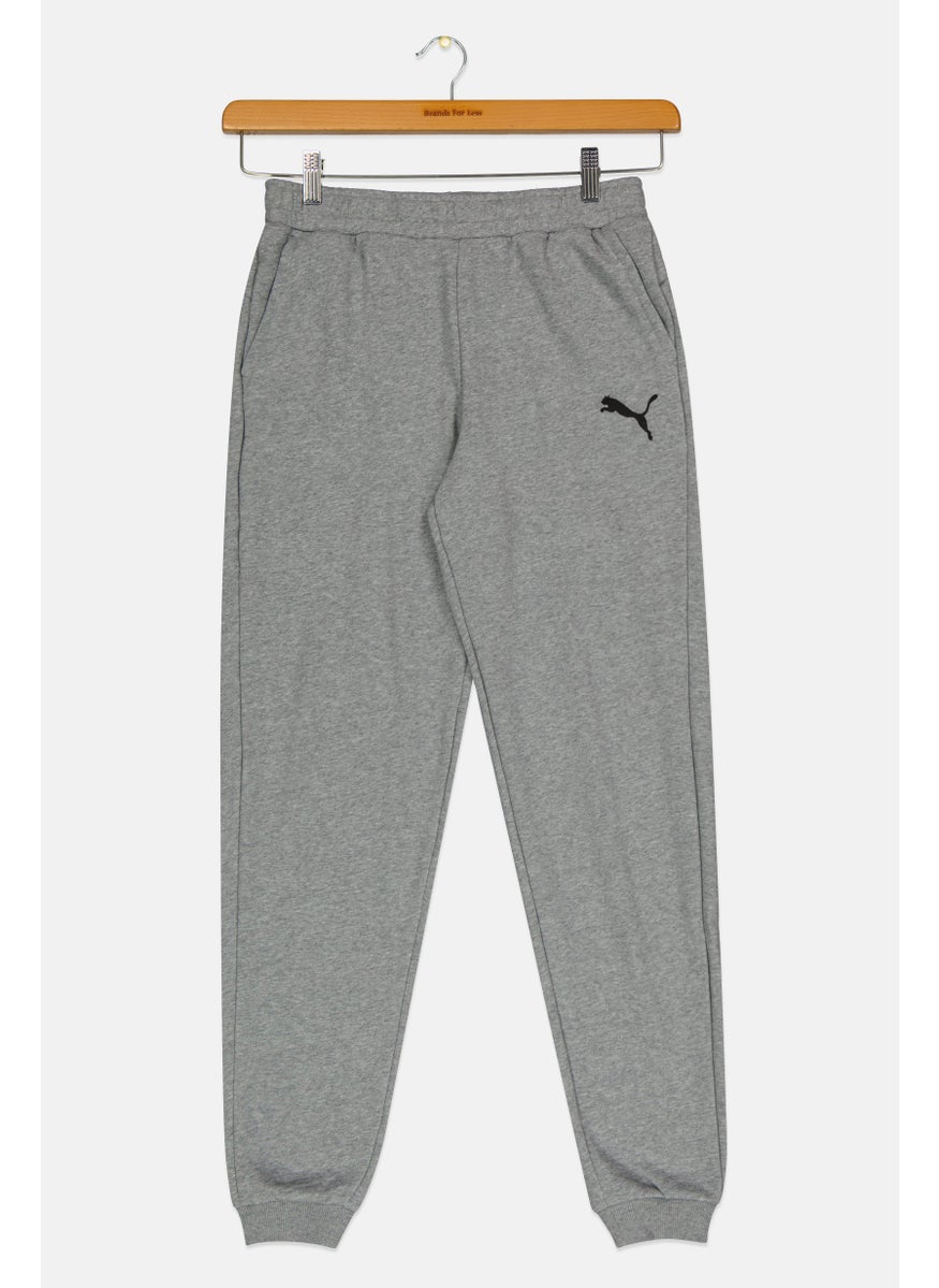 PUMA Kids Boy Embroidered Logo Outdoor Sweatpants, Grey  - Image 1