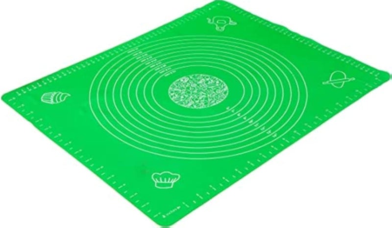 Generic Non-Stick Silicone Baking Mat Extra Thick Silicone Mat with Scale Kneading Mat Baking Mat Pastry Fondant Dough Cover Baking Accessories (green)