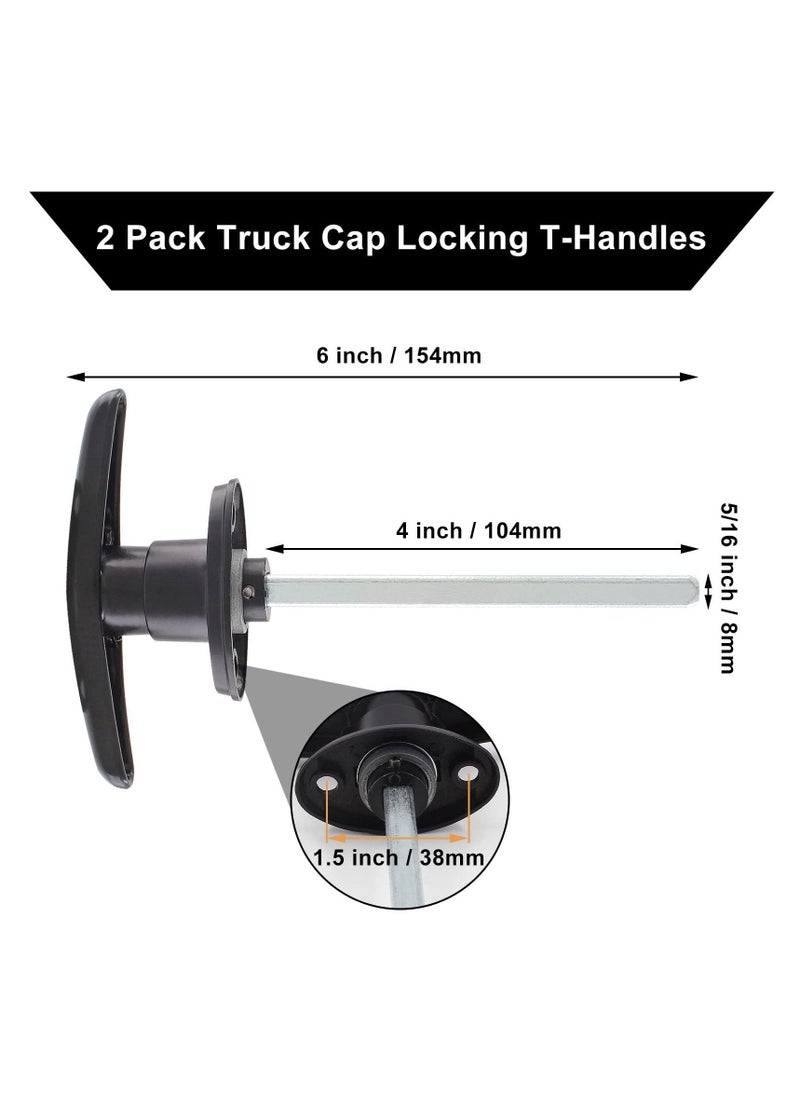 SYOSI Truck Cap Locking T-Handles 1 Pack Camper Topper Locks with Keys, Canopy Replacement Locks Blind Mount Locks for RV Caravan Motorhomes Black  - Image 3