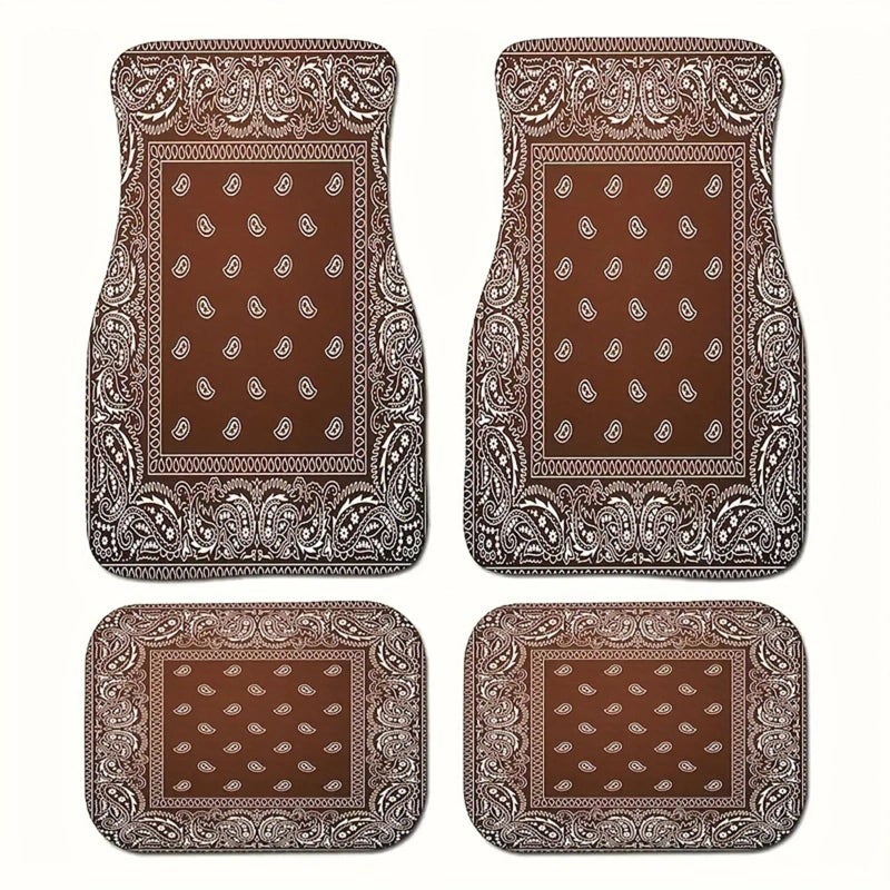 EOHMAK Car Floor Mats Non-Slip Automotive Floor Mats All-Weather Front Rear Car Floor Foot Mat Sets of 4 Pieces Foot Mats Rugs Carpet for Car Trucks SUV Sedans (Brown) - Image 1