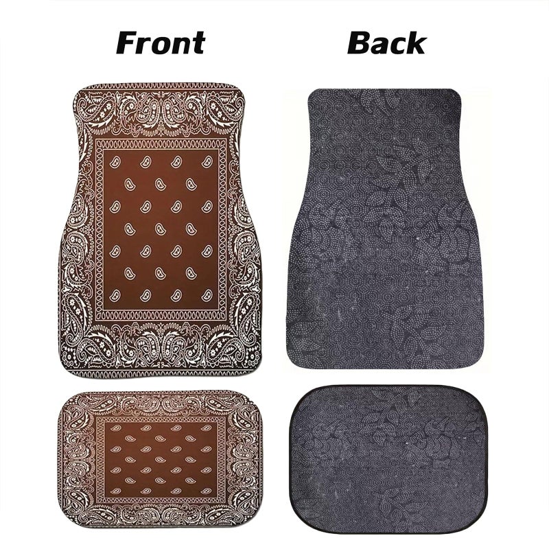EOHMAK Car Floor Mats Non-Slip Automotive Floor Mats All-Weather Front Rear Car Floor Foot Mat Sets of 4 Pieces Foot Mats Rugs Carpet for Car Trucks SUV Sedans (Brown) - Image 4
