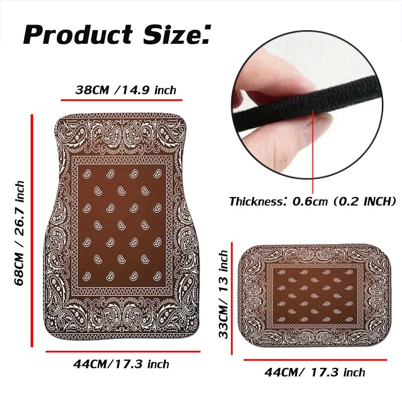 EOHMAK Car Floor Mats Non-Slip Automotive Floor Mats All-Weather Front Rear Car Floor Foot Mat Sets of 4 Pieces Foot Mats Rugs Carpet for Car Trucks SUV Sedans (Brown) - Image 5