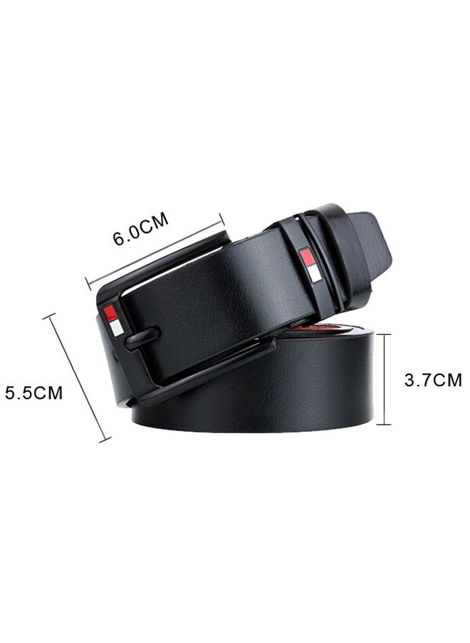 Generic Men's Faux Leather Belt Pin Buckle Belt (Black)  - Image 3