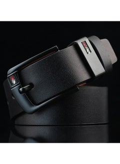 Generic Men's Faux Leather Belt Pin Buckle Belt (Black)  - Image 1
