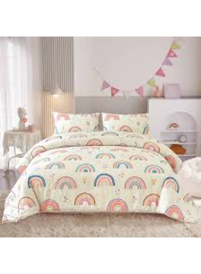 4-Piece Comforter Set Microfiber Multicolour 160x230cm