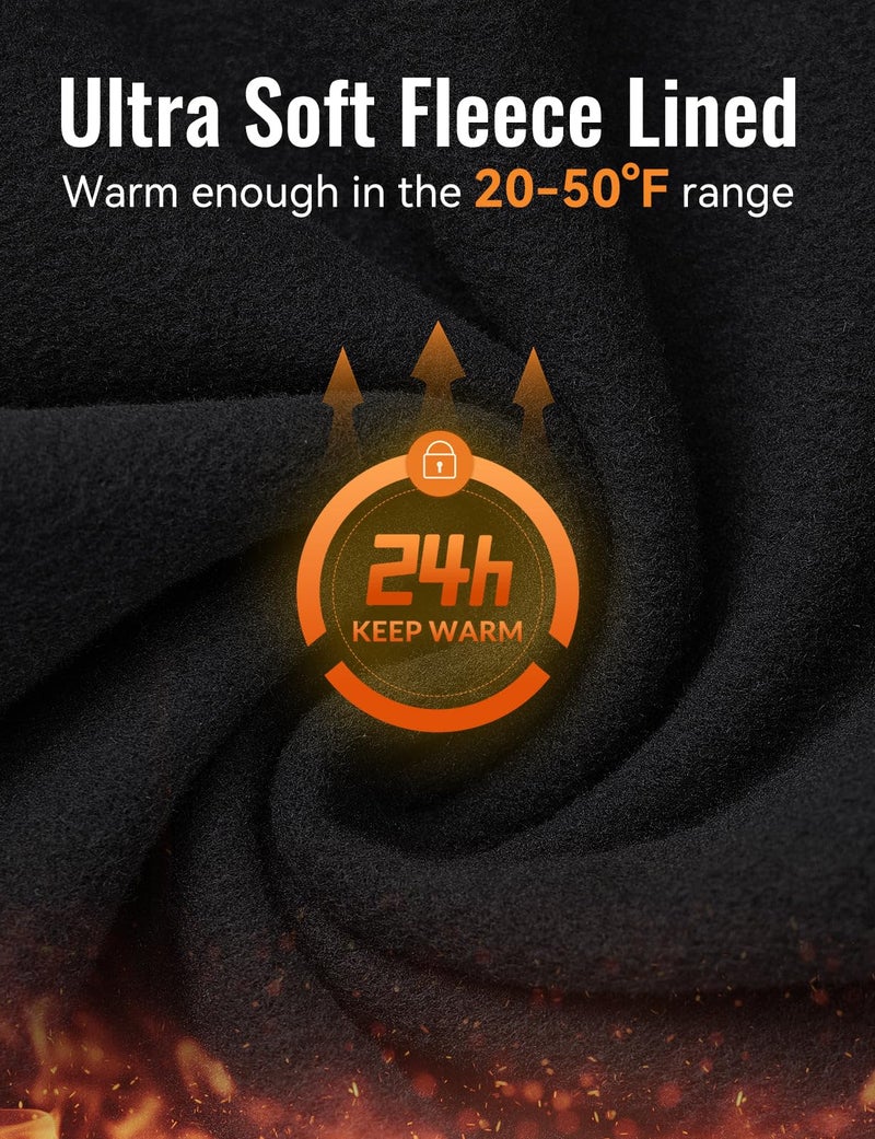 baleaf Thermal Running Tights for Men Fleece Lined Compression Leggings Winter Menâ€™s Pants with Zipper Pockets Cycling Gear Cold Weather Black S - Image 4