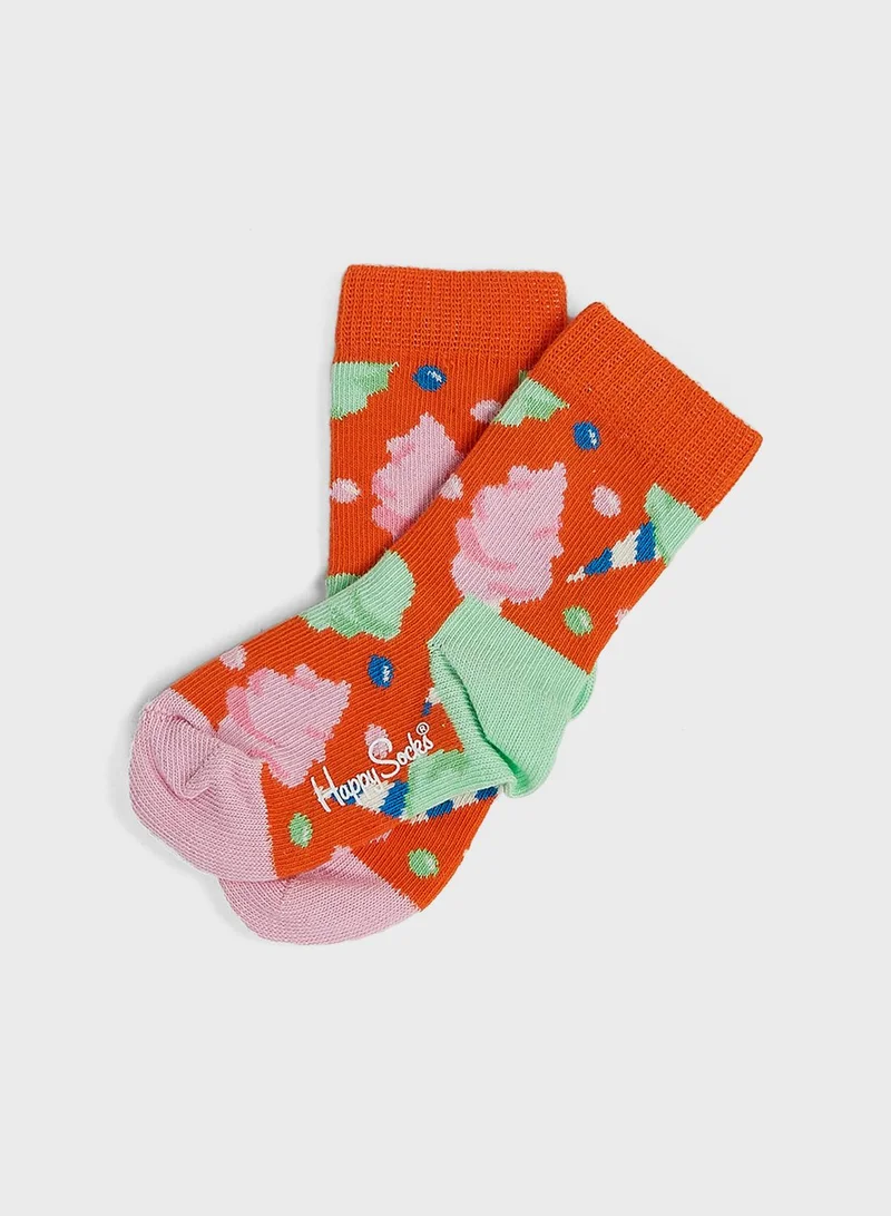Happy Socks Kids 2 Pack Cotton Candy Crew Socks