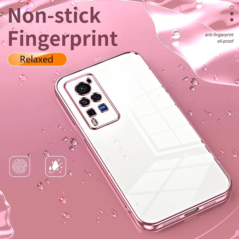 HuHa Case Cover For vivo X60 Pro Transparent Plating Fine Hole Phone Case(Blue) - Image 4