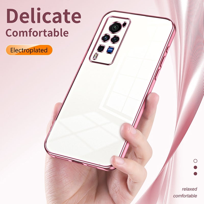 HuHa Case Cover For vivo X60 Pro Transparent Plating Fine Hole Phone Case(Blue) - Image 5