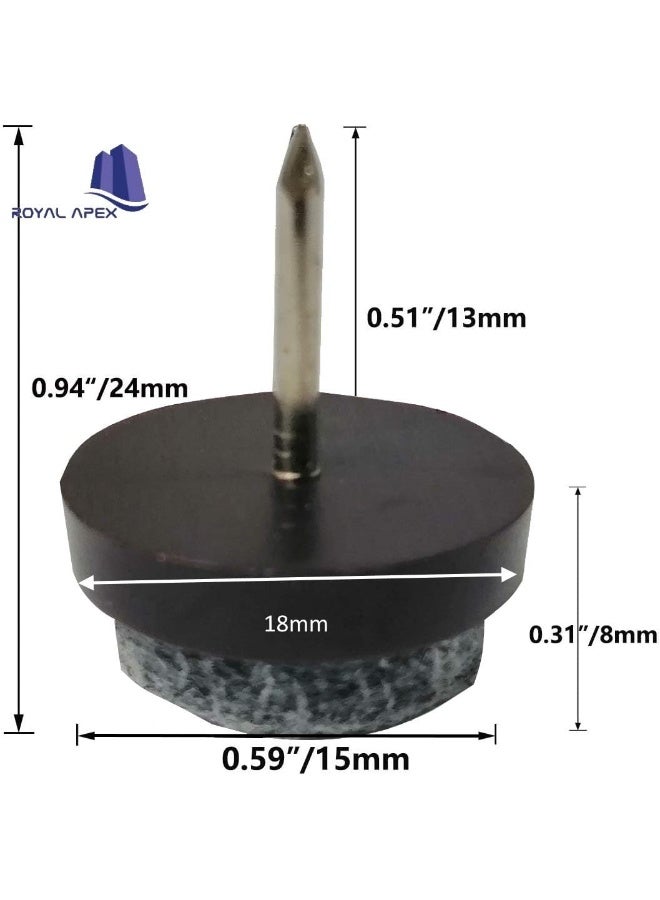 Royal Apex Round Heavy Duty Nail-On Anti-Sliding Felt Pad For Furniture Chair Table Leg Feet Floor Protectors  - Image 2
