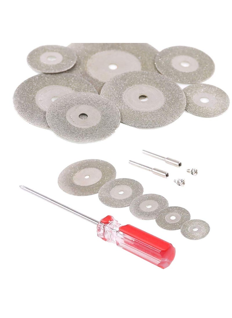 DIY Crafts DIY Crafts Pack OF 34 Pcs Design No 1 Assorted Sizes Diamond Cutting Wheel Kit Rotary Tool Cutting Wheels Sets with 2Pcs Mandrel and 1 Screwdri Pack OF 34 Pcs Design No 1  - Image 1