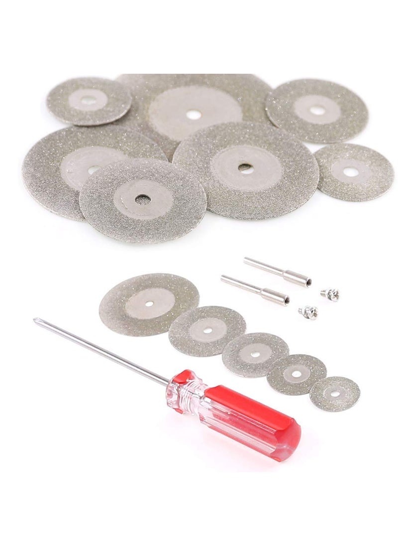 DIY Crafts DIY Crafts Pack OF 34 Pcs Design No 1 Assorted Sizes Diamond Cutting Wheel Kit Rotary Tool Cutting Wheels Sets with 2Pcs Mandrel and 1 Screwdri Pack OF 34 Pcs Design No 1  - Image 2