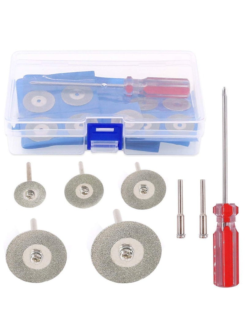 DIY Crafts DIY Crafts Pack OF 34 Pcs Design No 1 Assorted Sizes Diamond Cutting Wheel Kit Rotary Tool Cutting Wheels Sets with 2Pcs Mandrel and 1 Screwdri Pack OF 34 Pcs Design No 1  - Image 3