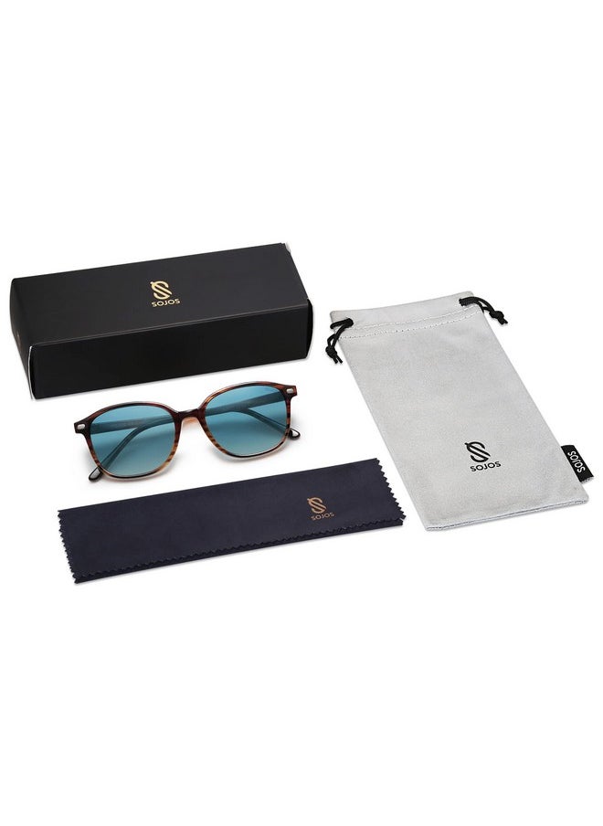 Sojos Square Trendy Tortoise Polarized Sunglasses Women Classic Retro Uv Protection Sunnies Sun Glasses Tortoise Frame Blue Lens Sj2171  - Image 5