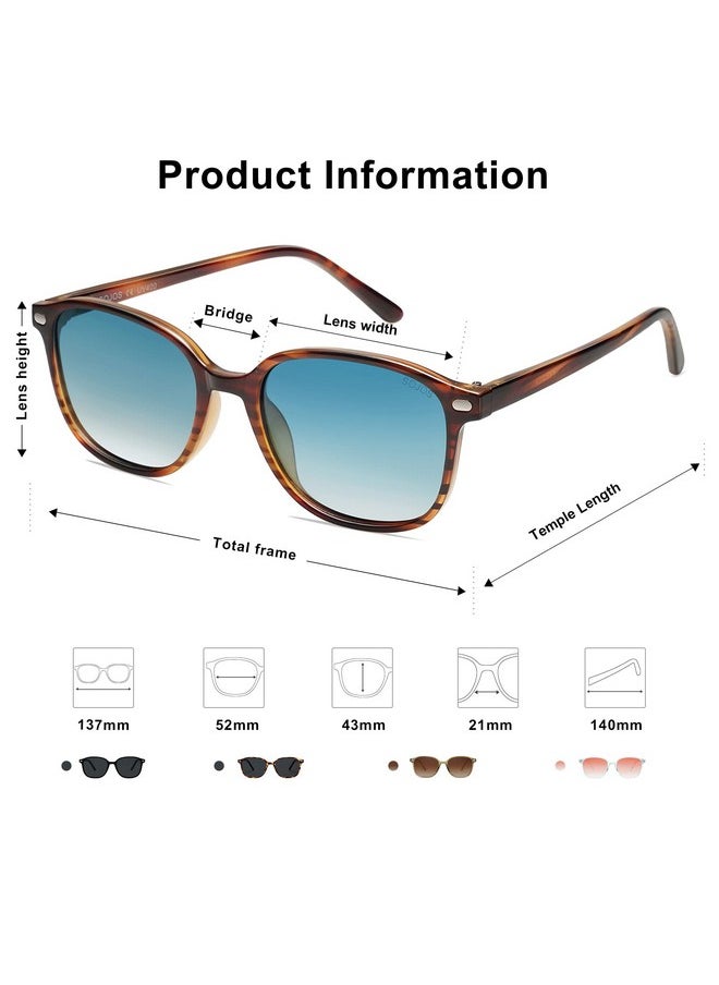 Sojos Square Trendy Tortoise Polarized Sunglasses Women Classic Retro Uv Protection Sunnies Sun Glasses Tortoise Frame Blue Lens Sj2171  - Image 3