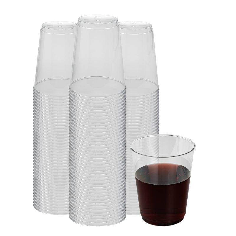 Restaurantware-RW Base 10 Ounce Party Cups, 500 Disposable Shot Glasses - With Rolled Rim, Round, Clear Plastic Cocktail Glasses, Serve Vodka, Tequila, Or Whiskey, For Birthdays, Weddings, And More - Image 2