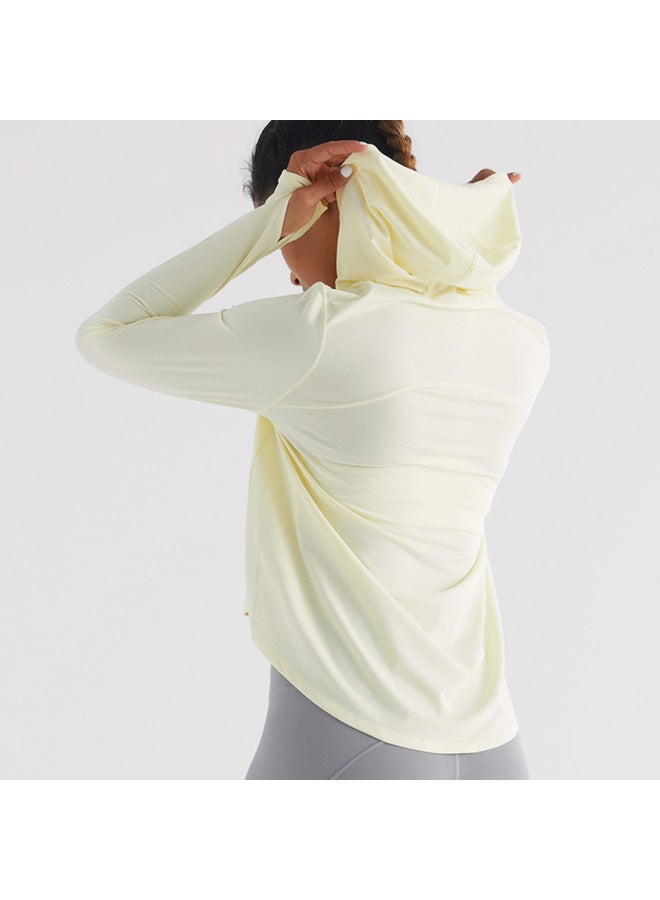 Pilates Training Clothes Women's Workout Clothes Outdoor Sports Morning Running Long Sleeve Beauty Back Hooded Slim Breathable Yoga T-shirt