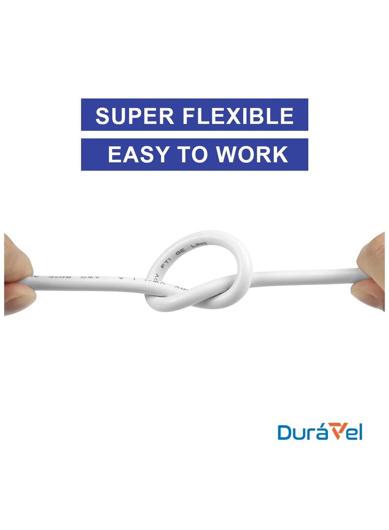 درافل كابل كهربائي من دورافيل، معزول بمادة PVC بيضاء، سلك طاقة مرن دائري (2 كور، 20 مترًا، 1.5 مم) - Image 5