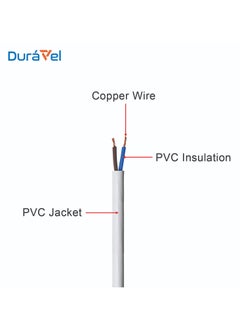 Duravel Duravel Electrical Cable Wire, White PVC Insulated, Round Flexible Power Cord (2 CORE 20 METER, 1.5 MM)  - Image 3