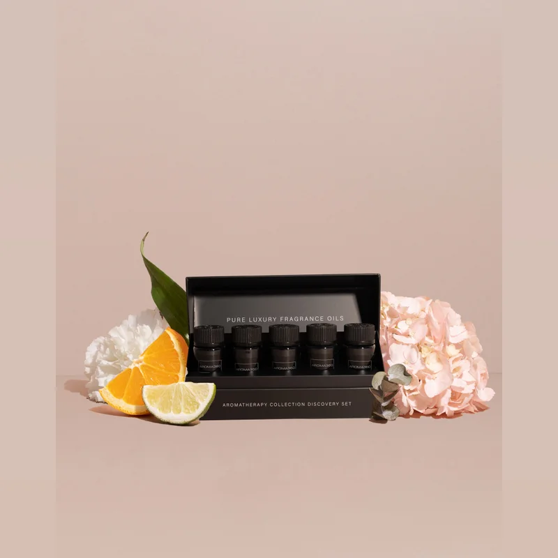 Aroma360  Luxury Aromatherapy Scent Diffuser Oils - Blue Moon, California Love, Sunrise, Across the Universe, and Desert Rose  - Set 5 Fragrance Bottles, 50mL  | Best Price UAE