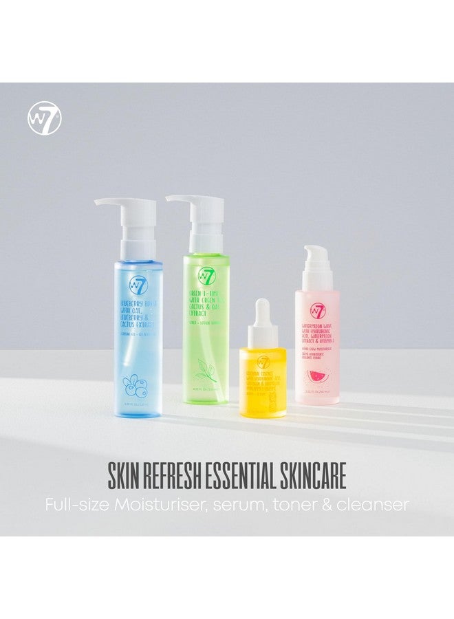 W7 Skin Refresh Essential Skincare Set - 4-Step Daily Routine Gift Set, Contains: Hydrating Cleanser, Soothing Toner, Anti-Ageing Serum and Repairing Moisturizer, Suitable For All Skin Types - Image 2