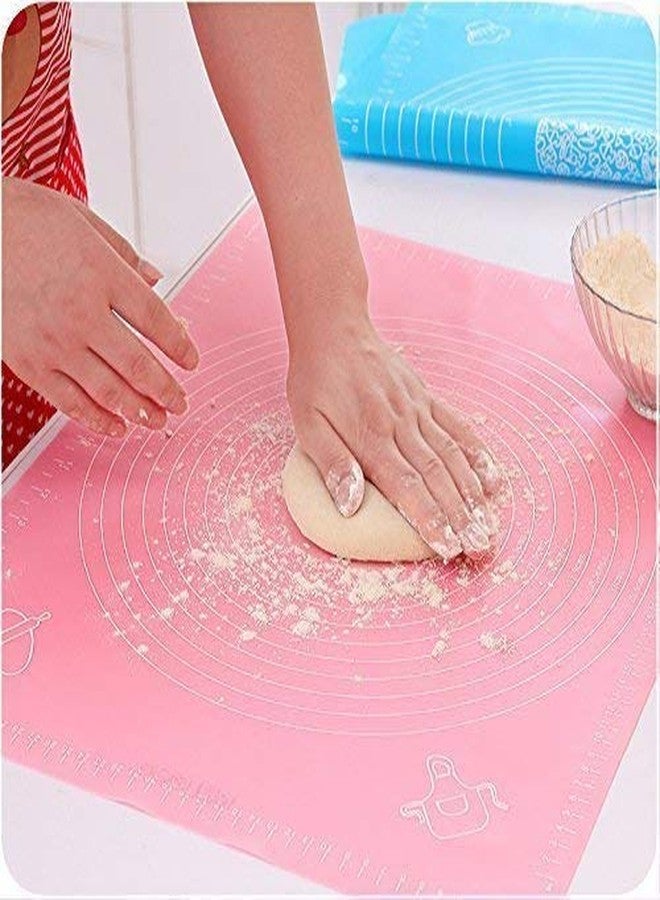 Winkelen حصيرة عجن العجين غير اللاصقة من وينكلين، قطعة واحدة، قابلة لإعادة الاستخدام، مناسبة للمخبوزات والخبز، سهلة التنظيف، مصنوعة من السيليكون، مثالية لفرد المعجنات وعجينة الفوندان، ملحقات مطبخ الطبخ (وردي) - Image 3