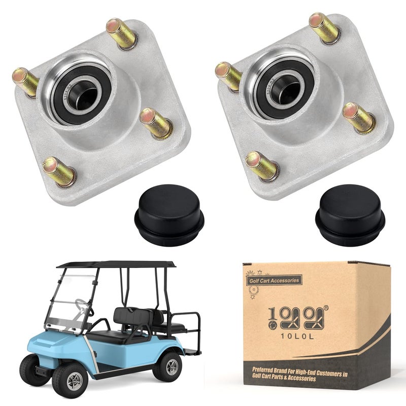 10L0L Golf Cart Front Wheel Hub Assembly 2 PCS for Club Car DS & Precedent 2003-up OEM# 102357701 with Hub Bearing/Oil Seal/Dust Cover - Image 1