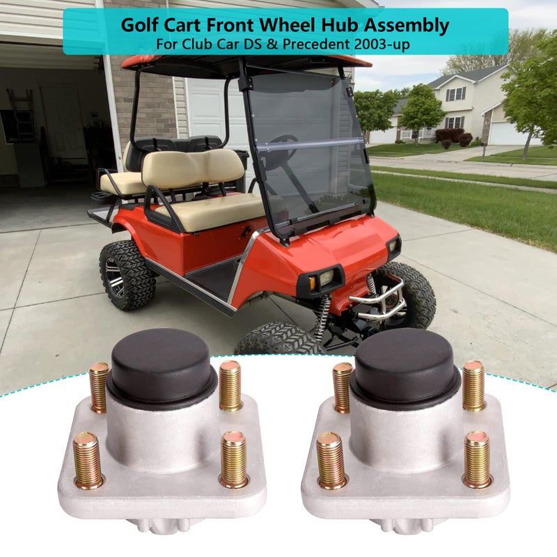 10L0L Golf Cart Front Wheel Hub Assembly 2 PCS for Club Car DS & Precedent 2003-up OEM# 102357701 with Hub Bearing/Oil Seal/Dust Cover - Image 2