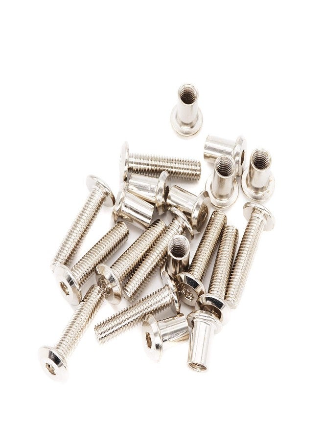 binifiMux 10-Set M8x30mm Rivet Countersunk Hex Socket Cap Bolts and Hex Head Barrel Nuts for Furnitures Cribs Chairs, Nickel Plated - Image 2