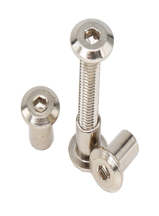 binifiMux 10-Set M8x30mm Rivet Countersunk Hex Socket Cap Bolts and Hex Head Barrel Nuts for Furnitures Cribs Chairs, Nickel Plated - Image 1
