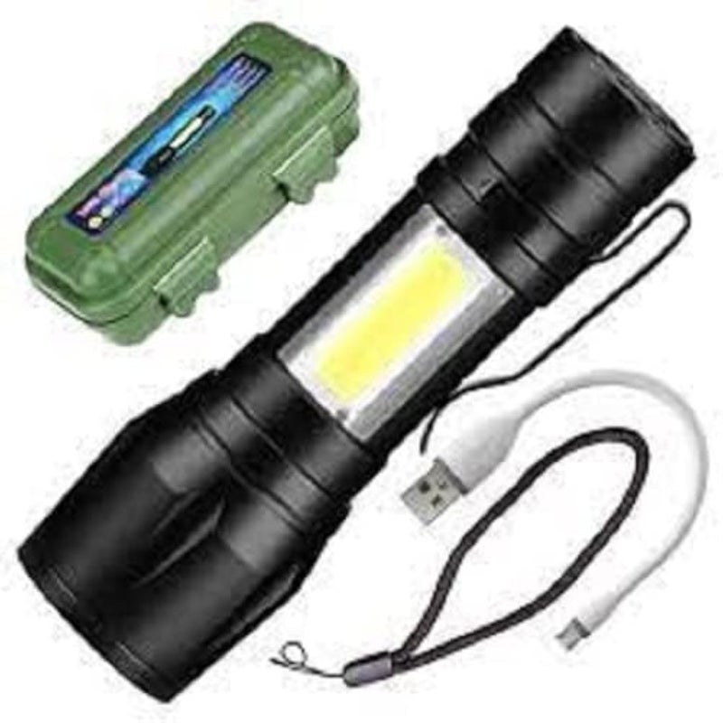 Generic ShopNSave Small Sun Meter Zoomable Waterproof Torchlight LED Metal Body Flashlight Torch with Box Pack of one  - Image 1