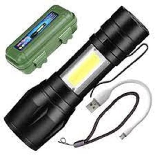 Generic ShopNSave Small Sun Meter Zoomable Waterproof Torchlight LED Metal Body Flashlight Torch with Box Pack of one  - Image 2