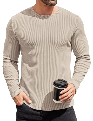 COOFANDY Thermal Shirts for Men Long Sleeve Shirts Casual Lightweight Pullover Sweaters Slim Fit Crewneck Sweatshirt Base Layer Fall Shirts - Image 1