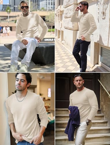 COOFANDY Thermal Shirts for Men Long Sleeve Shirts Casual Lightweight Pullover Sweaters Slim Fit Crewneck Sweatshirt Base Layer Fall Shirts - Image 4