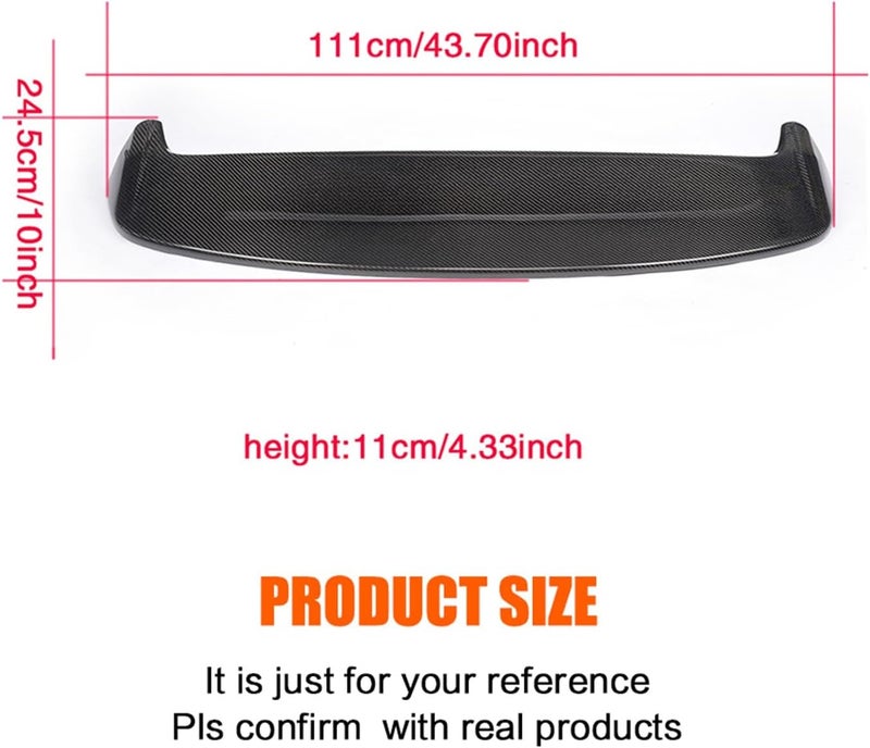 QASULER Carbon Fiber Rear Roof Spoiler for VW Golf 7 GTI R - Image 2