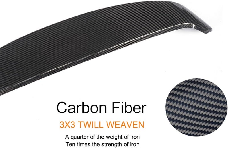 QASULER Carbon Fiber Rear Roof Spoiler for VW Golf 7 GTI R - Image 3