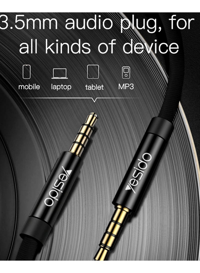 Yesido Audio Cable Jack 3.5mm to 3.5mm, 1Meter  - Image 3