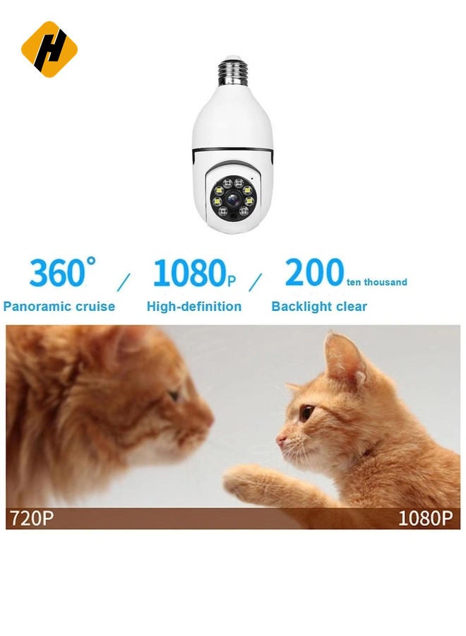 HuHa Bulb Camera 1080P, Night Vision IP Camera, PTZ Camera, 4X Digital Zoom Monitor, Home Security System, WiFi Camera Full Color  - Image 5