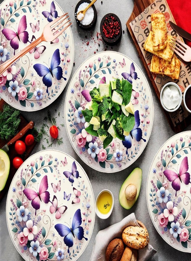 HSPAIDYP 50Pcs Butterfly Plates Butterfly Birthday Party Supplies 7" Pink Purple Butterflys Paper Plates Spring Floral Shower Spring Summer Picnic Wedding Tea Party Vintage butterflyParty Decor - Image 5