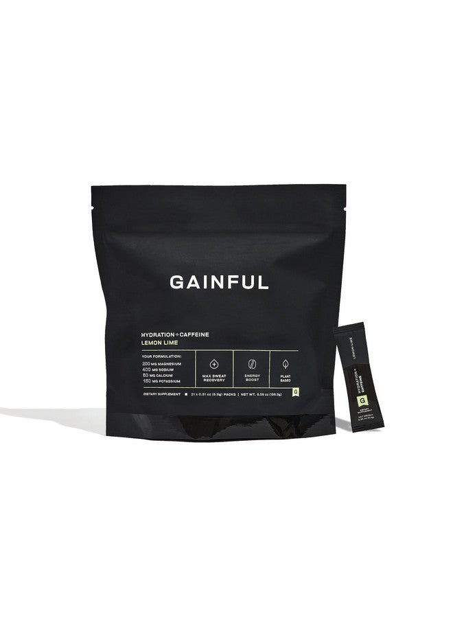 Health & Household Gainful Hydration + Caffeine Packets With Key Electrolytes Magnesium And Sodium For Intense Activity, L Theanine And Caffeine For Energy (21 Sticks, Lemon Lime (Caffeinated))  - Image 1
