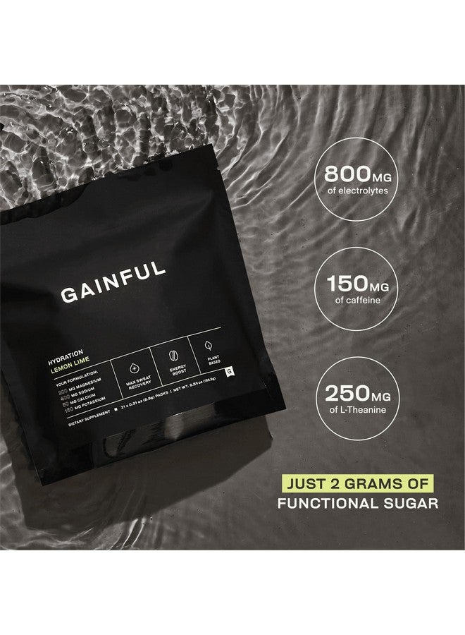 Health & Household Gainful Hydration + Caffeine Packets With Key Electrolytes Magnesium And Sodium For Intense Activity, L Theanine And Caffeine For Energy (21 Sticks, Lemon Lime (Caffeinated))  - Image 3