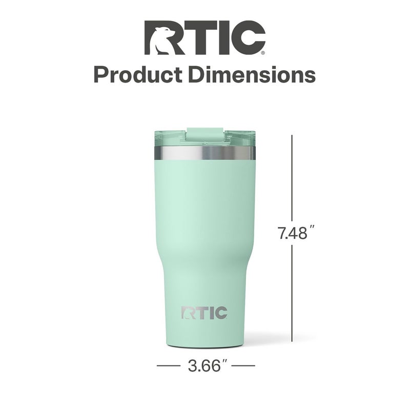 RTIC 20oz Essential Tumbler with Lid, Ceramic Lined, Insulated, Stainless Steel, Metal, Double Wall Vacuum-Insulation, Travel Cup for Iced Coffee, Tea, Hot and Cold Drink, Fresh Mint - Image 5