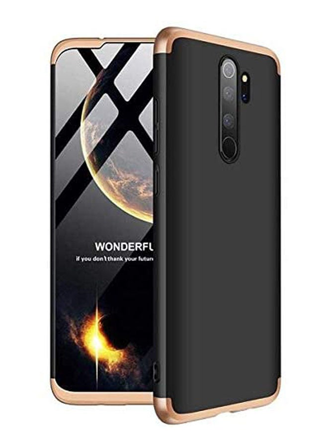 NIBEMINENT 360 Degree Full Body Coverage Protection Hard Pc 3 In 1 Detachable Protective Case Cover For Xiaomi Mi Note 8 Pro Black Gold - Image 1