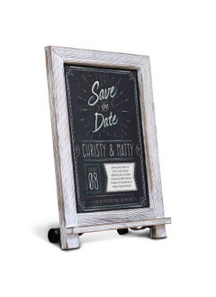 Rustic Whitewash Tabletop Chalkboard Sign/Hanging Magnetic Wall Chalkboard/Small Countertop Chalkboard Easel/Kitchen Countertop Memo Board / 9.5” X 14” Weddings Birthdays Baby Announcements