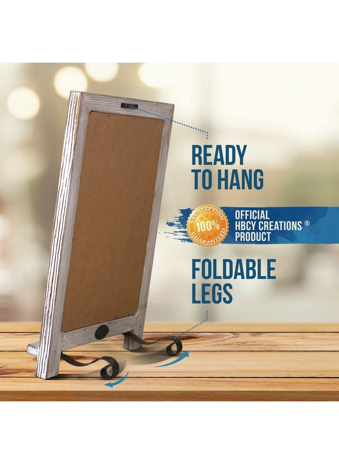 HBCY Creations Rustic Whitewash Tabletop Chalkboard Sign/Hanging Magnetic Wall Chalkboard/Small Countertop Chalkboard Easel/Kitchen Countertop Memo Board / 9.5” X 14” Weddings Birthdays Baby Announcements  - Image 3