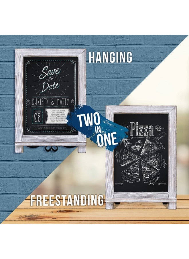 HBCY Creations Rustic Whitewash Tabletop Chalkboard Sign/Hanging Magnetic Wall Chalkboard/Small Countertop Chalkboard Easel/Kitchen Countertop Memo Board / 9.5” X 14” Weddings Birthdays Baby Announcements  - Image 4