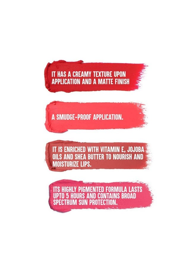Colorbar - Velvet Matte Lipstick, Creme Cup 1, 4.2G | Creamy Matte Finish | High Pigmented Formula | Lasts Upto 5 Hours | Smudgeproof - Image 1