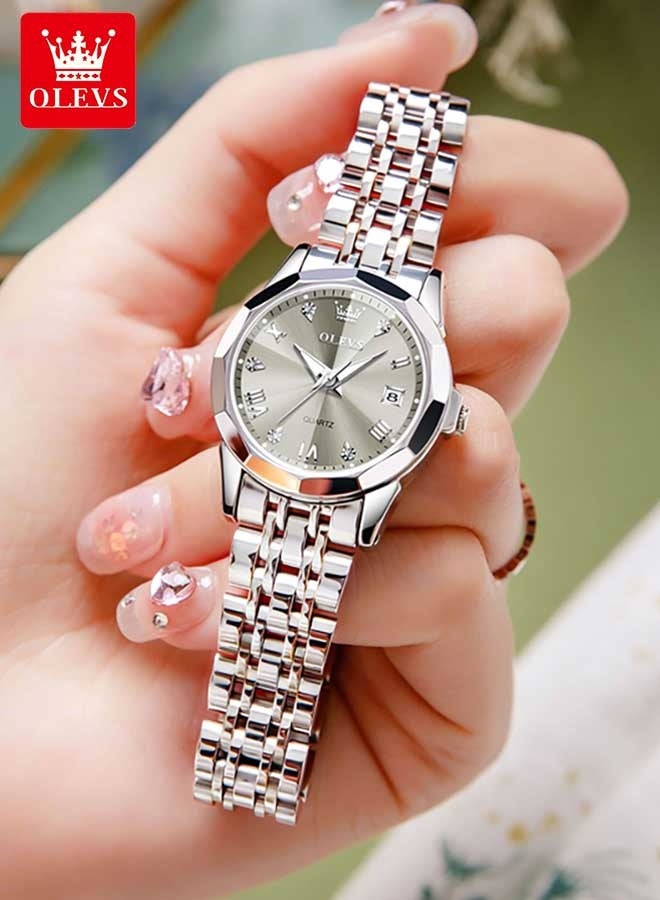 أوليفز ساعات نسائية أنيقة من الفولاذ المقاوم للصدأ ومقاومة للماء كوارتز أنالوج 9931 - Image 1