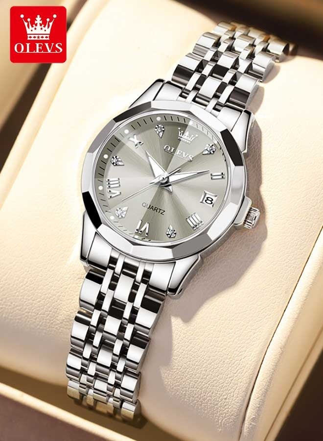 أوليفز ساعات نسائية أنيقة من الفولاذ المقاوم للصدأ ومقاومة للماء كوارتز أنالوج 9931 - Image 2