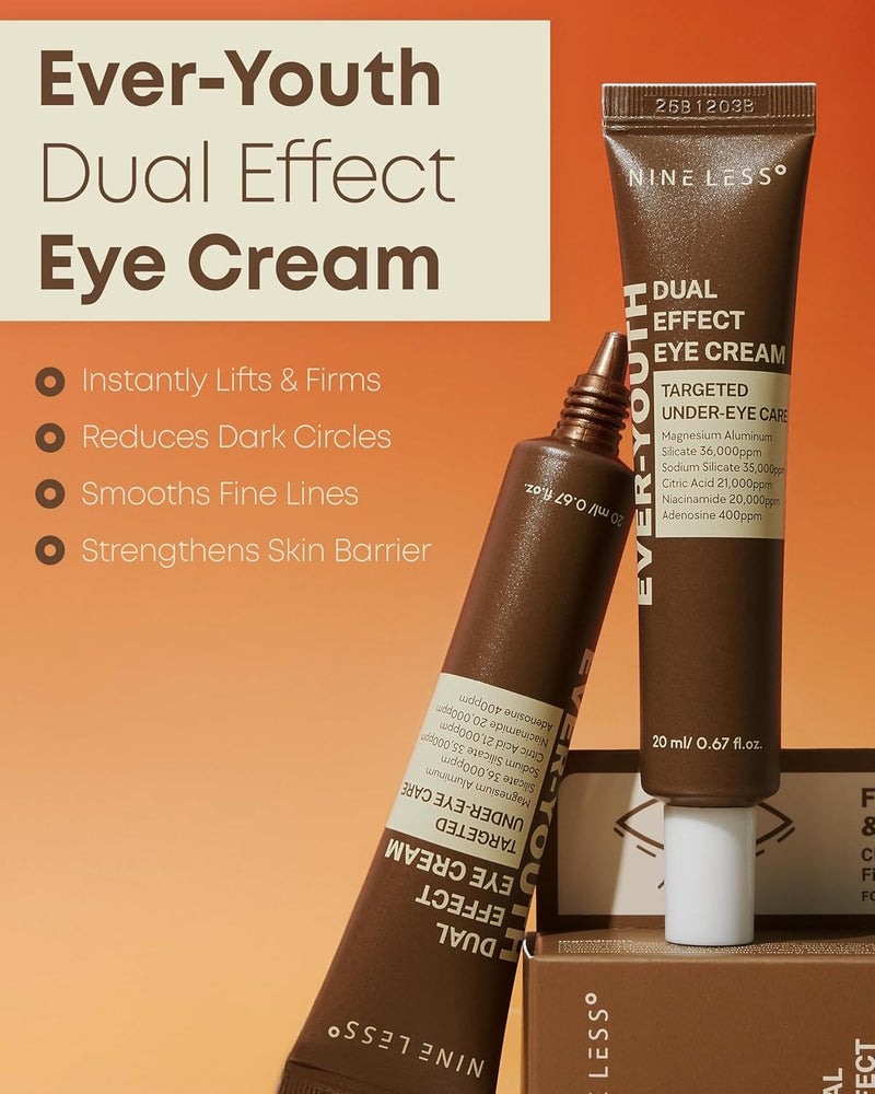 NINELESS EverYouth Dual Effect Eye Cream Korean Skincare Instant Lifting Technology for Firm Eyes with Niacinamide Adenosine Hyaluronic Acid Ceramides for Fine Lines Bags Puffiness 05 fl oz - Image 2